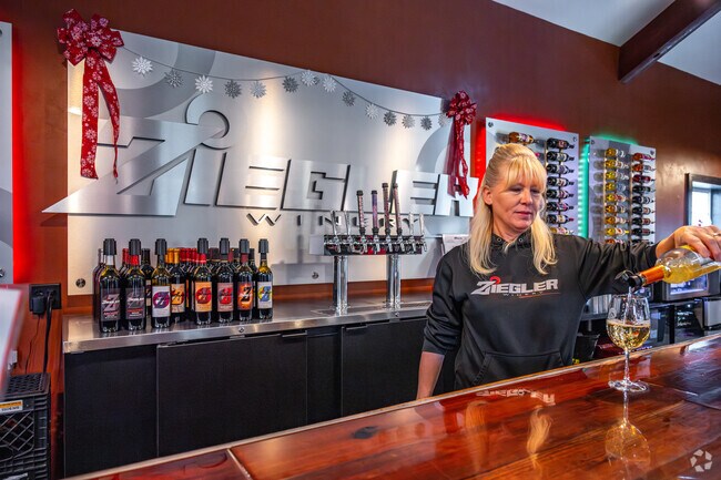 Near Brothertown is Ziegler Winery, which has a beautiful tasting room.