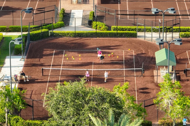 You can play tennis any time in Reflection Lakes neighborhood there are many courts available.