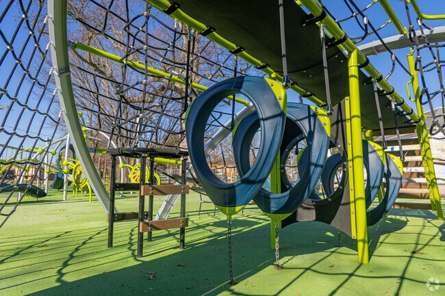 Denton’s Fourth Street Park offers creative play structures for children of all ages.