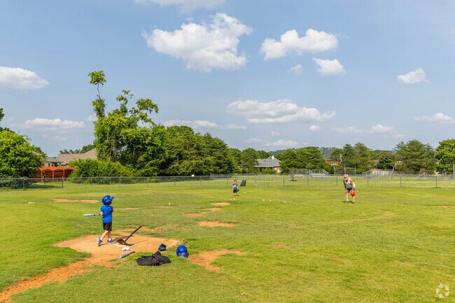 Grandfathers can play catch and hit t-ball at Bell Mountain Park in Huntsville.