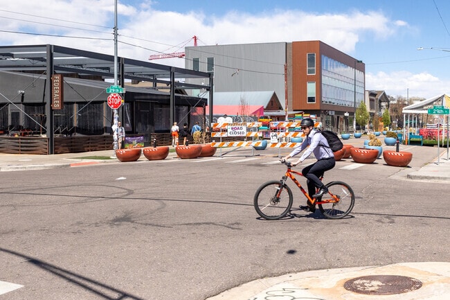 Plenty of bike lanes make Curtis Park safe for cyclists.