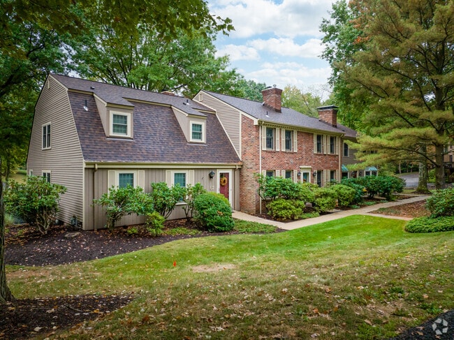 Townhomes are tucked away under the trees of Bradford Woods.