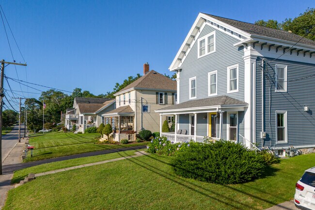 This row of homes in the Pottersville neighborhood exudes an elegant antique character.