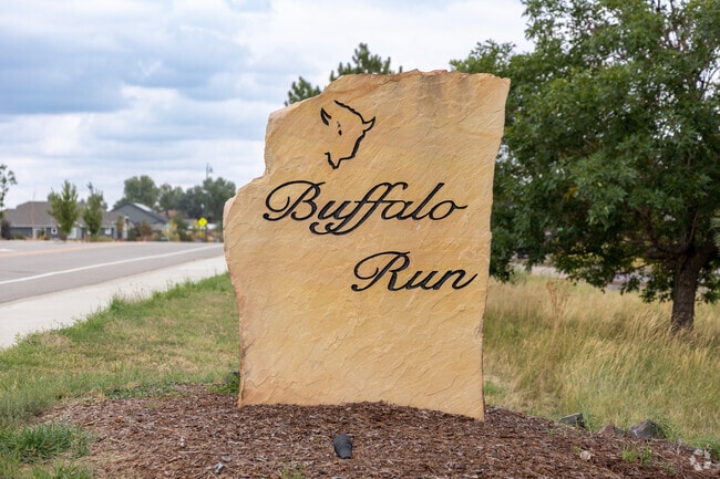 Buffalo Run's welcome sign lets residents know they are home.