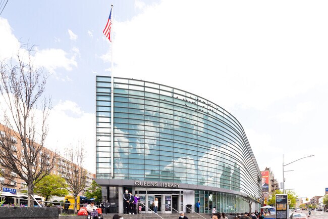The Flushing Branch of the Queens Library is a community hub in Downtown Flushing.