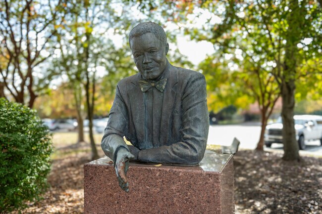 Historical sculptures of influential people can be found around the McConnell neighborhood.