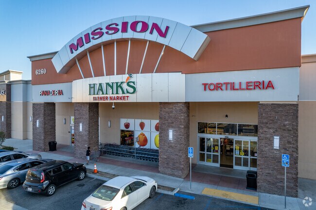 Grocery stores and essentials cluster near Valley Way and Mission Boulevard.