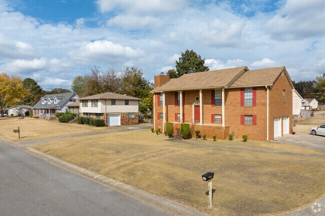 A brick Colonial-inspired home in Bessemer, Alabama.