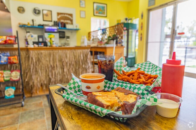 Lucerne's Grilligan's Island is known for its delicious soups, which pair well with their unique grilled cheeses.