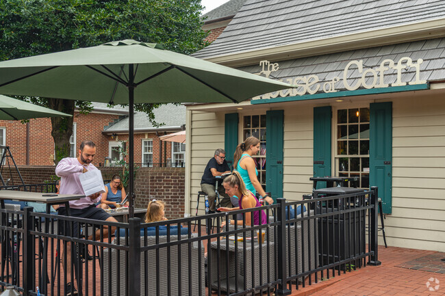 The House of Coffi features a small outdoor patio for a calm morning in Downtown Dover.