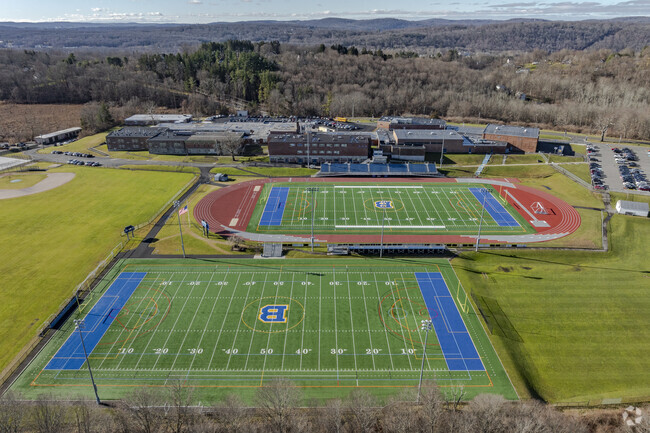 Brookfield High School at 45 Long Meadow Hill Road in Brookfield, CT.