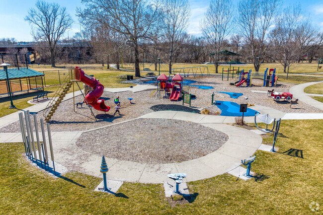 Playground structures at Colby Park entertain families daily in Windsor Heights.