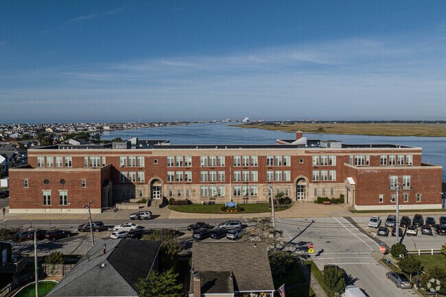 The front of the school faces due east and is greeted by the sunrise every morning.