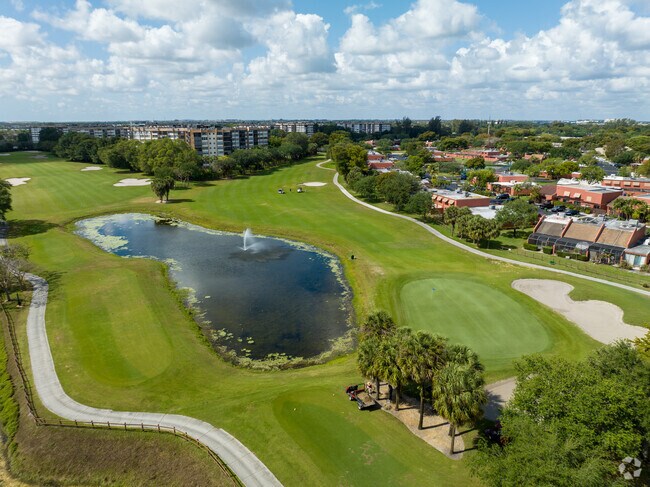 Locals can get a swing in at the Pembroke Lakes Golf near the city pond in Pembroke Lakes, FL.