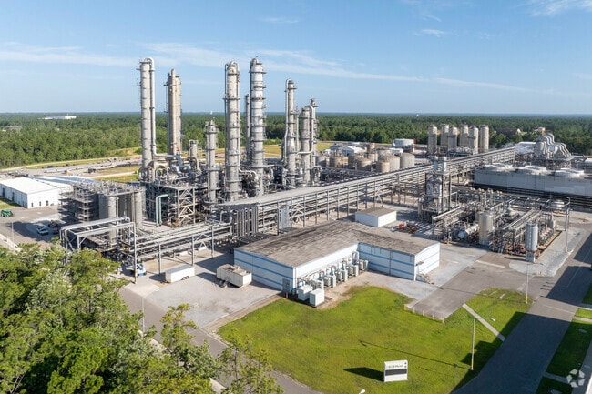 Large Chemical plants are major employers of the area around Larkspur