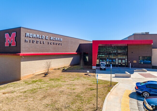 Ronald McNair Middle School Front Entrance is located right in the Parker neighborhood.