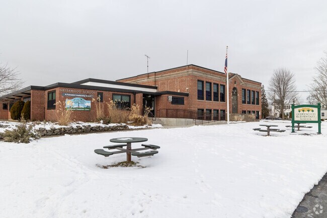 Left side of Greenwood Elementary School in Warwick, RI.