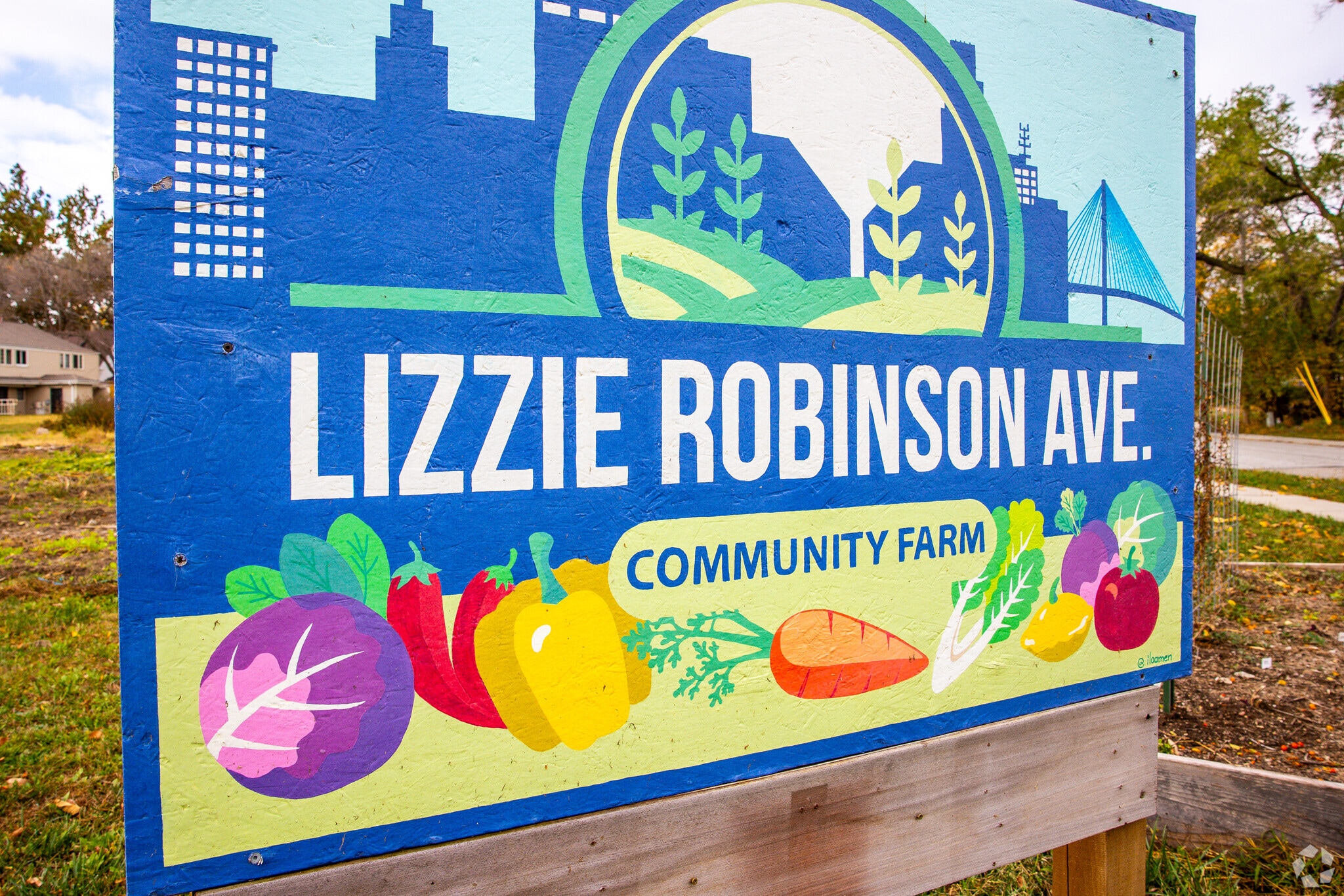 The Lizzie Robinson Ave Community Garden is a thriving plot of flowers and vegetables.