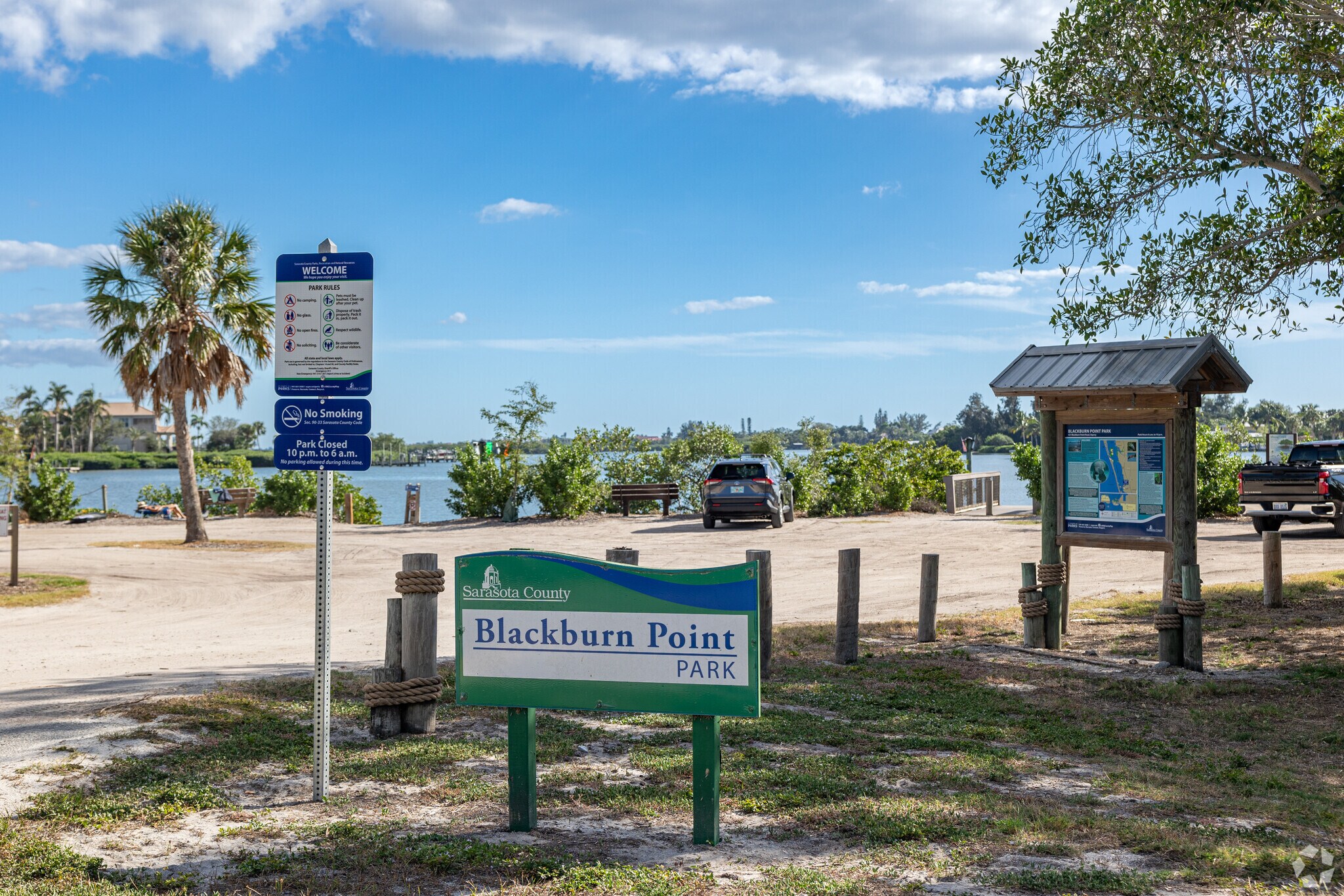 Blackburn Point Park has waterfront access, a boat launch, and scenic views near Palmer Point.