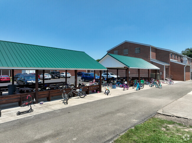 Leeds Elementary School kids can enjoy riding their bikes to school.