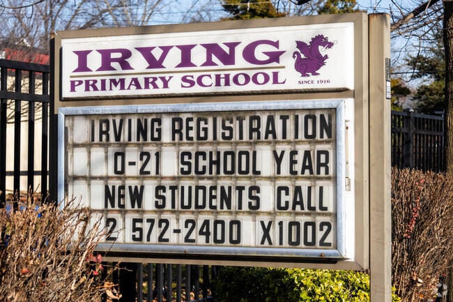The Irving Primary School is in a large suburban setting.