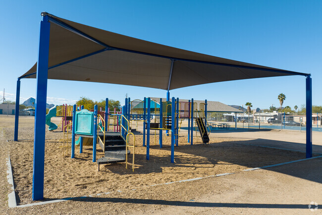 Students love the brand new playground equipment at Hollinger K-8 School in Tucson, AZ