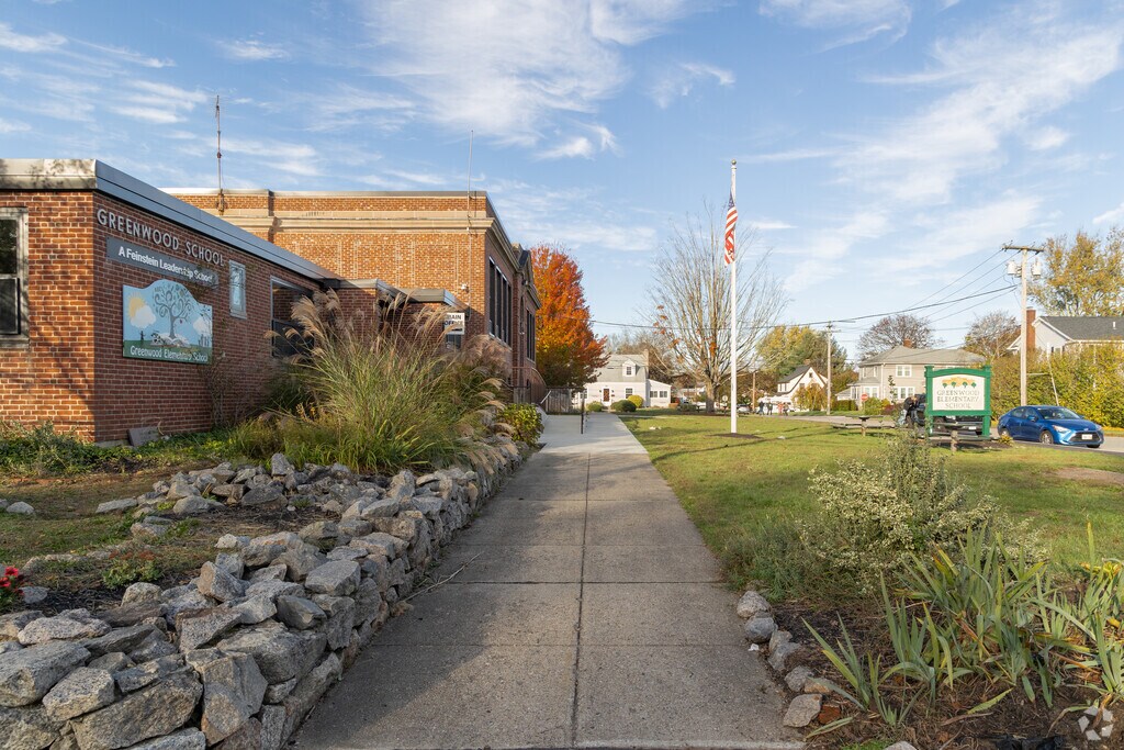 Beautifully manicured lawns at Greenwood Elementary school in Warwick.