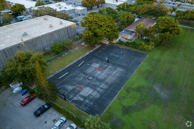 The Somerset Academy Pines basketball court.