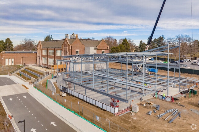 St. John Paul the Great Catholic High School on a winter afternoon in Denver Colorado.