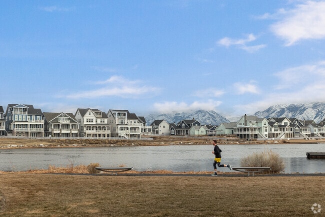 Oquirrh Lake offers Riverton residents scenic lakeside paths for morning runs.