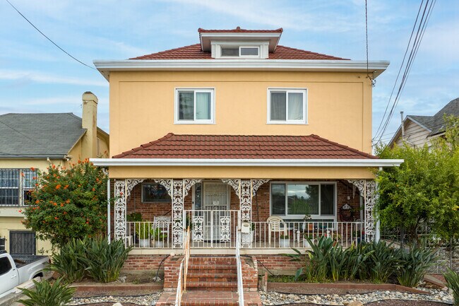 A 2-story Mediterranean home in the Fremont neighborhood in Oakland.