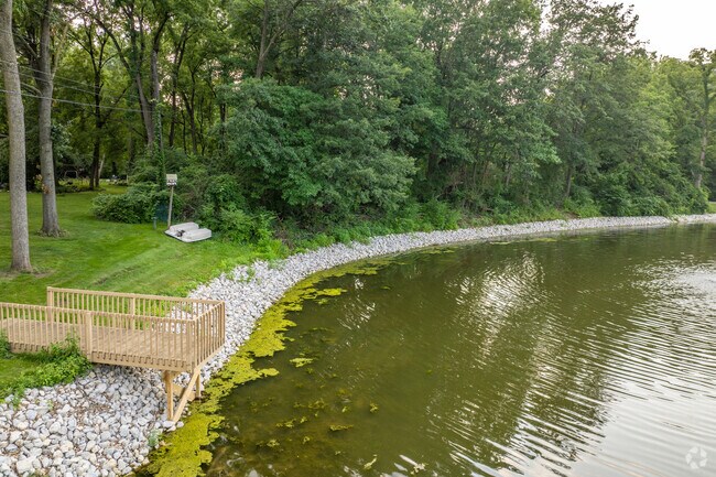 You can find a few decks around the ponds in Vinton Woods.