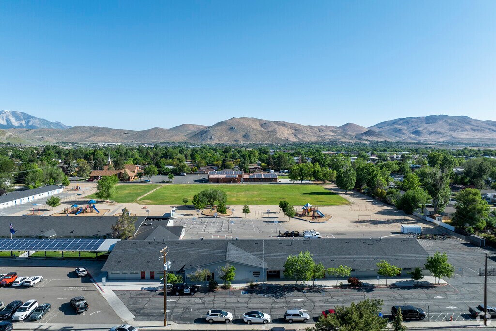 An aerial view of Fritsch Elementary School.