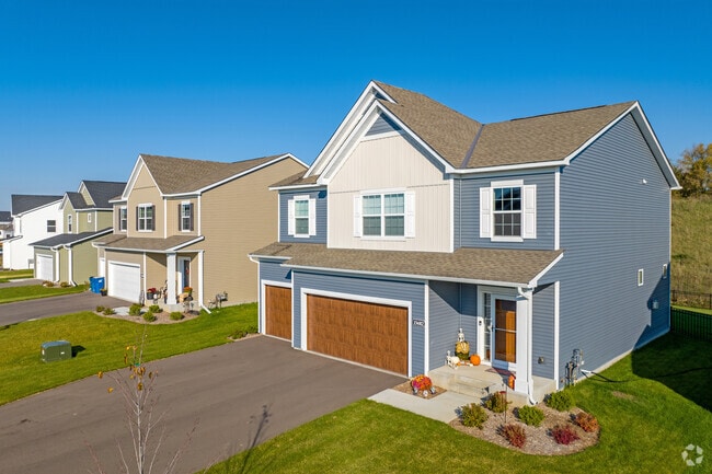 Newly-constructed homes with three-car garages and beautiful landscaping can be found around Otsego.