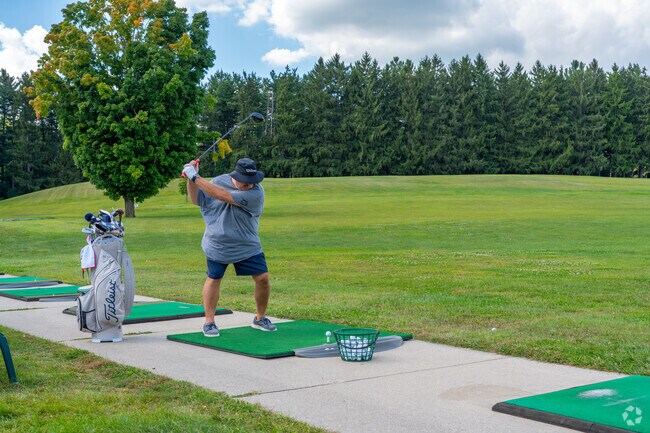 Golfers can practice their swing at The Big Foot Golf Range.