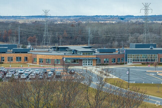 An aerial view of Muskego Lakes Middle School.