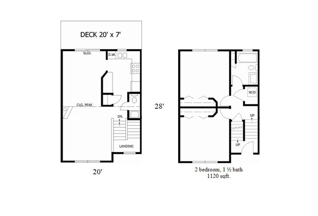 2-bedroom floorplan 1,120 sq ft