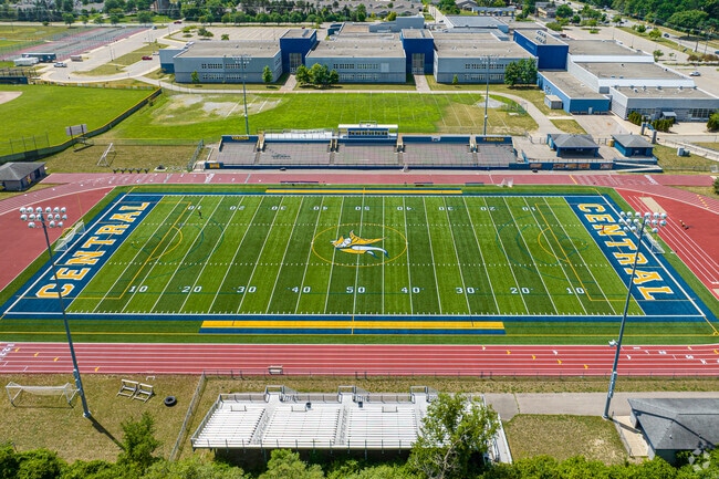 Catch a game at the football field at Walled Lake Central High School.