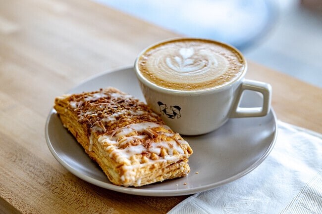 Pick up a coffee and sweet treat at Black and White Coffee near Rolesville.
