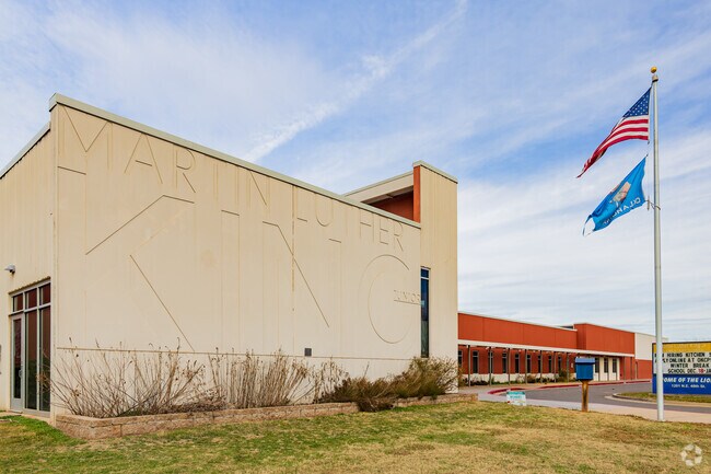 M.L. King Jr. Elementary School had a cool wall of the school name sign.