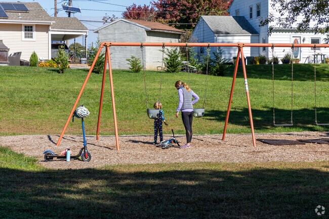 White Horse families often play on the swings at Sharp's Lane Crestwood Park.