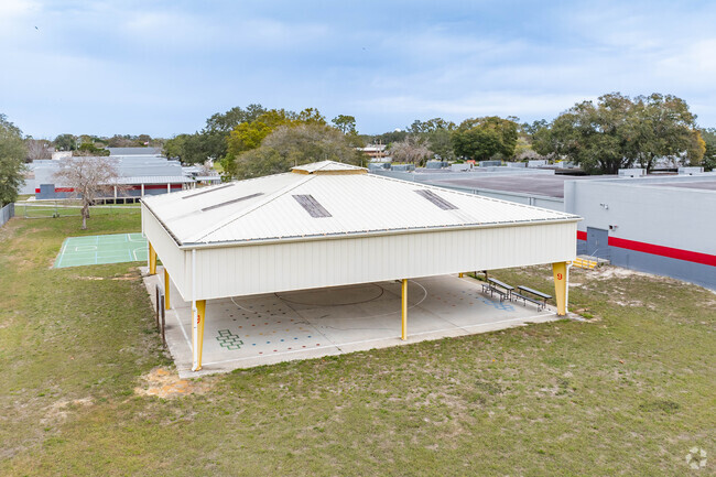 Mittye P. Locke Elementary has a covered play area for rainy days.