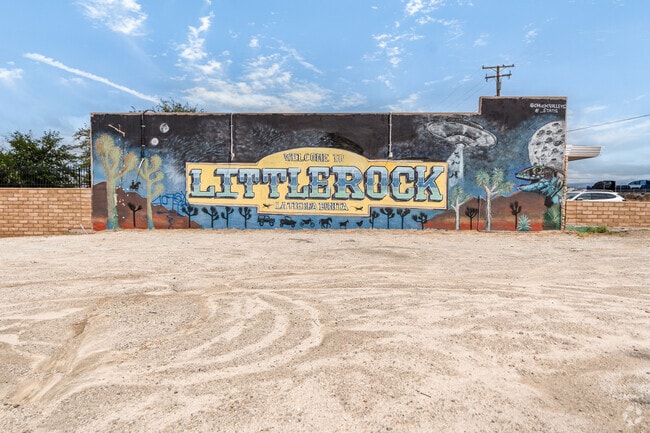 A Welcome to Littlerock mural greets you when you enter the town of Littlerock.