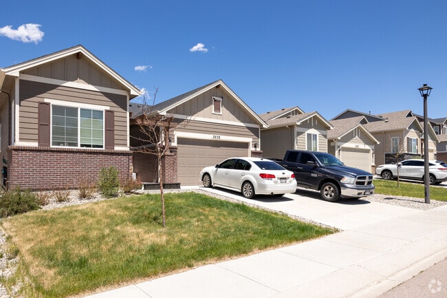 You will find ranch stlye homes with two car garages in the Monument neighborhood.