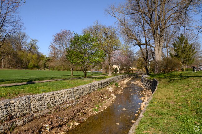 A stream runs through it, James A Cisco Park in Flourtown,