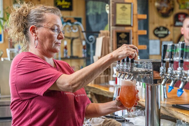 The Over The Moon Farmstead Taproom has a wide range of award winning beers and wines.