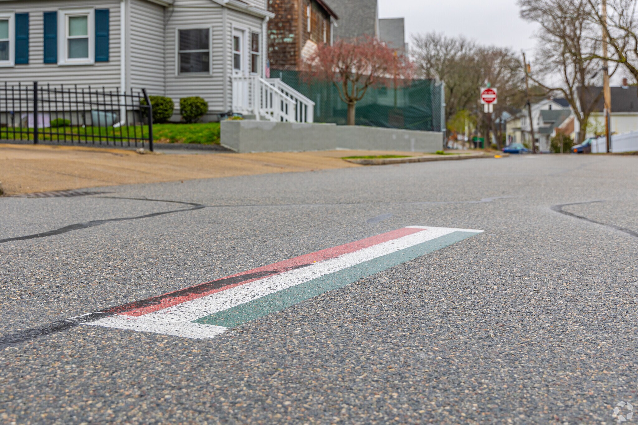 Italian flags can be seen throughout the village of Nonantum.