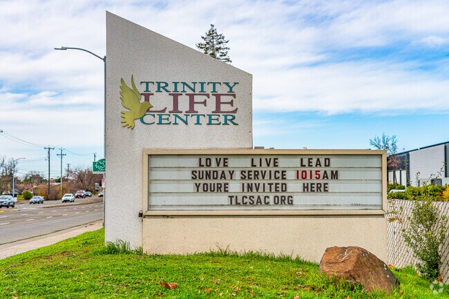 Trinity Christian School sign welcomes students to come and learn.