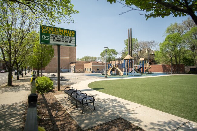 Welcome to Columbus Elementary School in the Ukrainian Village neighborhood.
