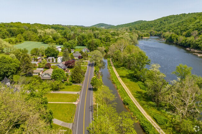 Travel along the Delaware River and Canal in Williams Township on Route 611.